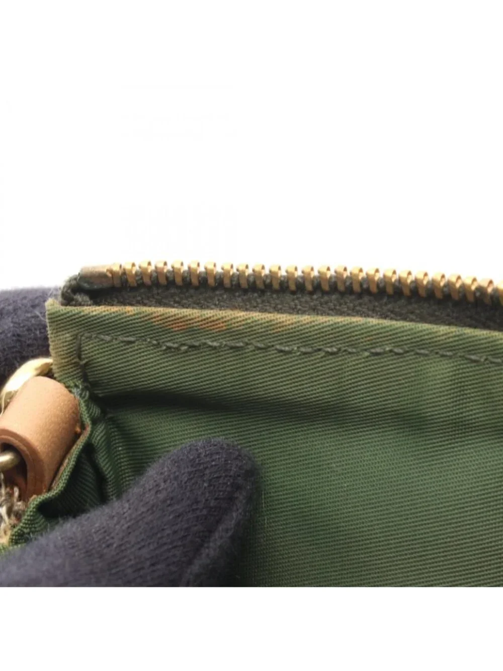 Dior Handbag Trotter Saddle Pouch Green Beige Ivory Canvas Leather